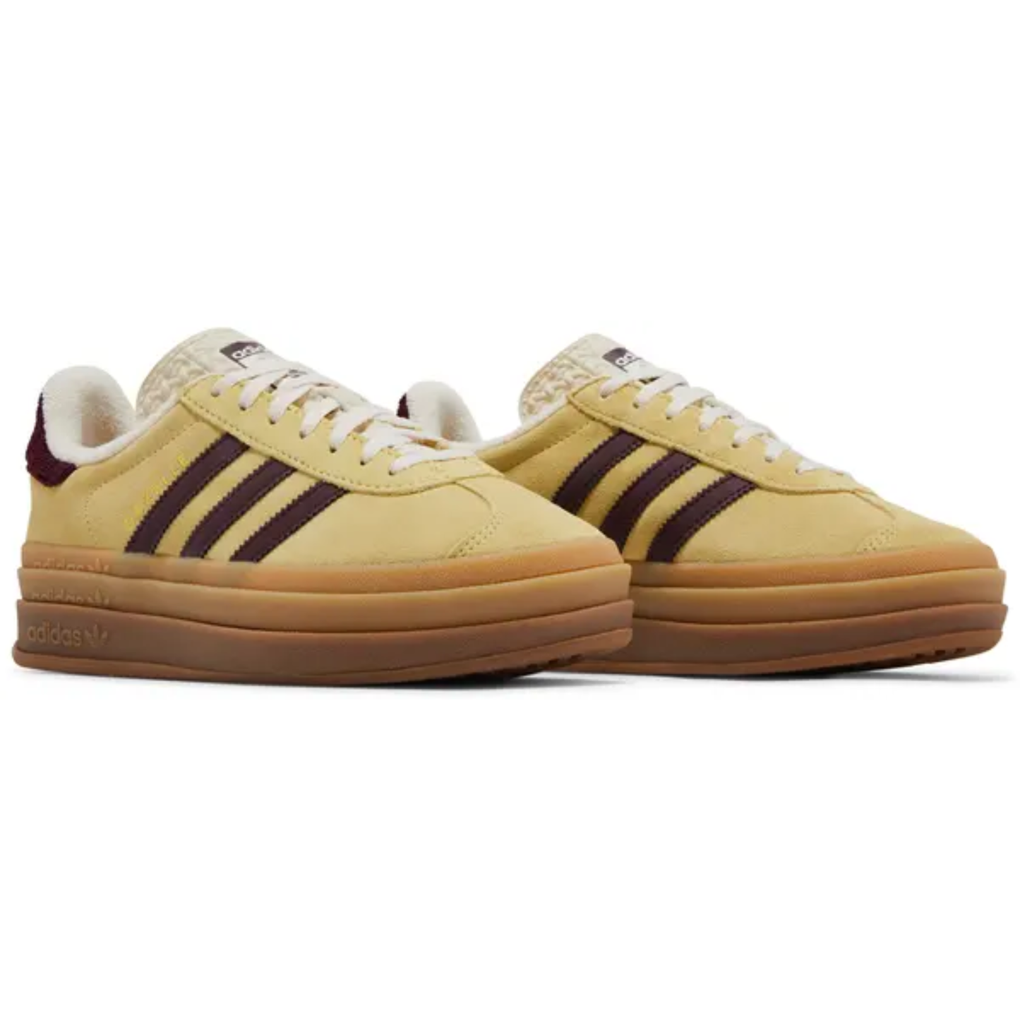 Adidas Originals Women's Yellow/Maroon Gazelle Bold Sneakers, IF5937 (No Box)