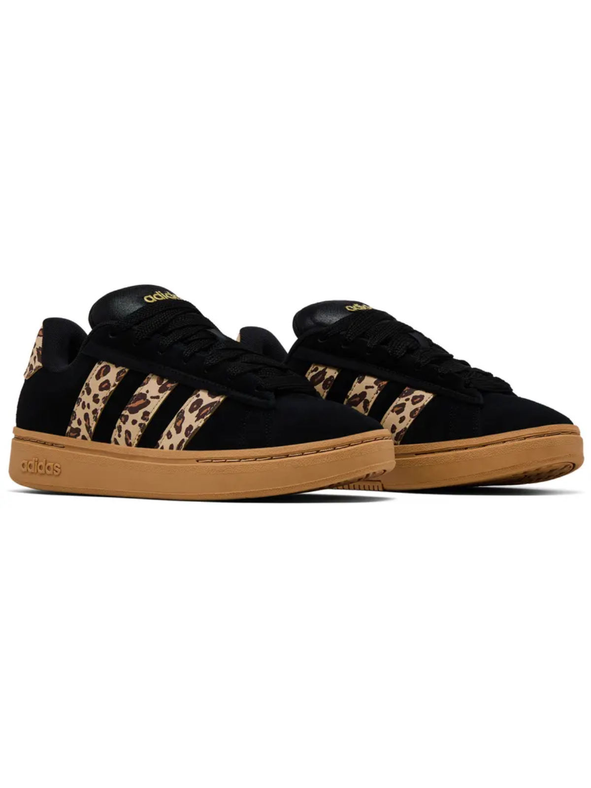 Adidas Women's Black Grand Court Alpha 'Leopard' Sneakers, JS2886