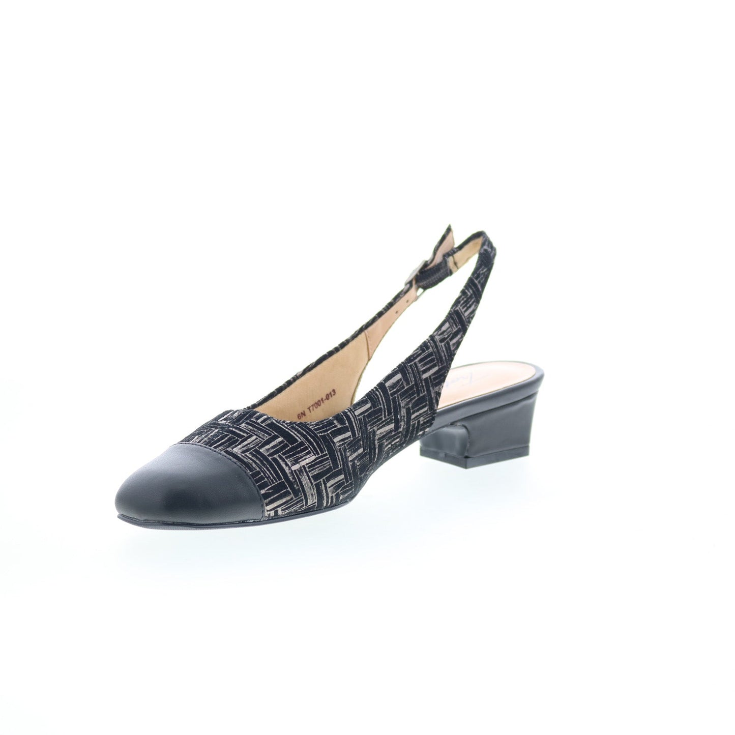 Trotters Dea T7001-013 Womens Black Extra Wide Slingback Heels Shoes