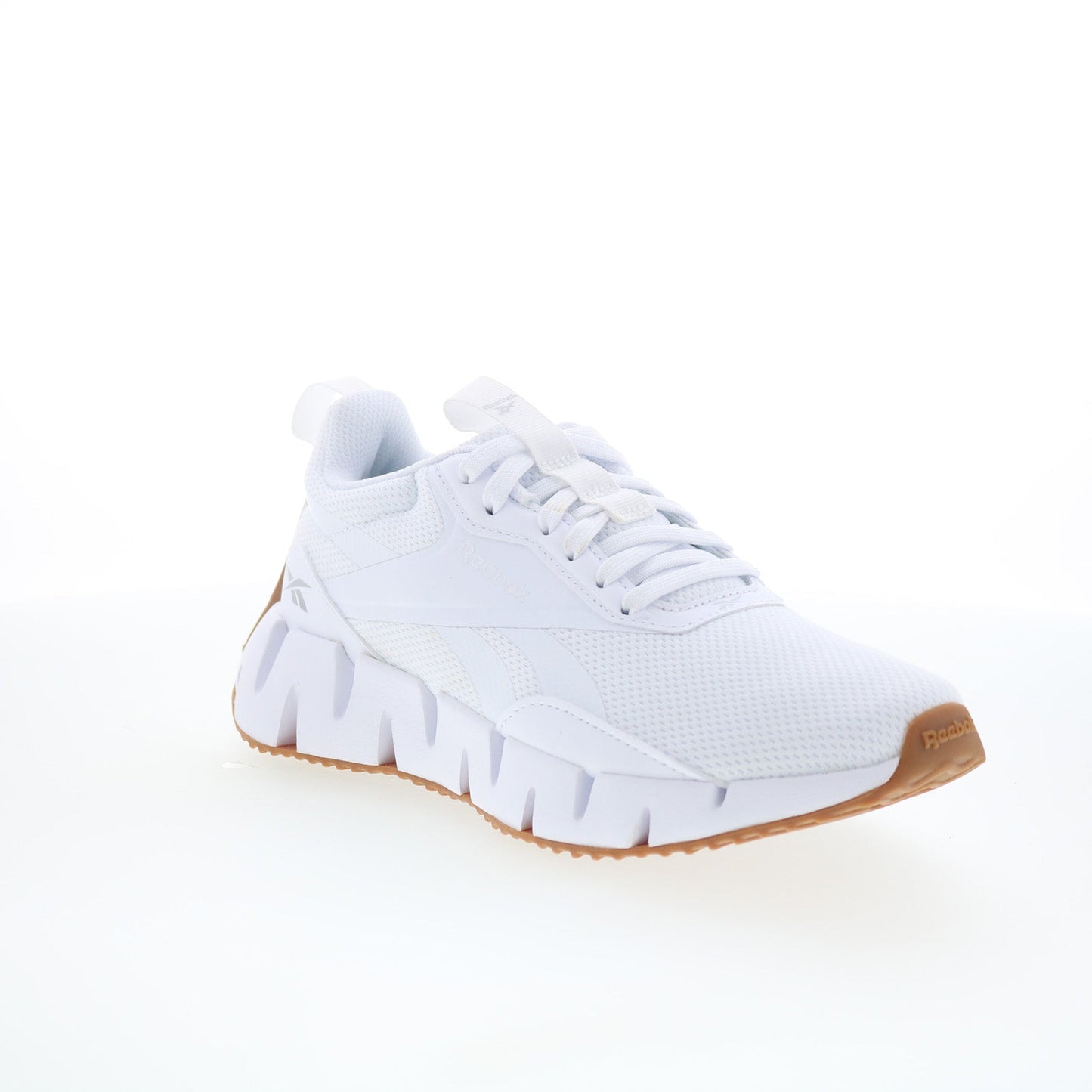 Reebok Zig Dynamica STR Womens White Canvas Lace Up Athletic Running Shoes