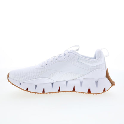 Reebok Zig Dynamica STR Womens White Canvas Lace Up Athletic Running Shoes