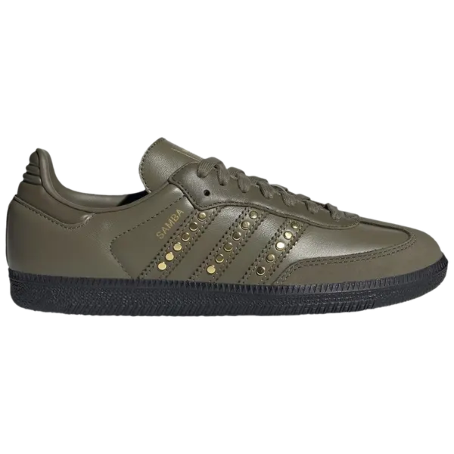 Adidas Womens Green OG 'Studded Stripes - Dark Khaki Black', JR8870
