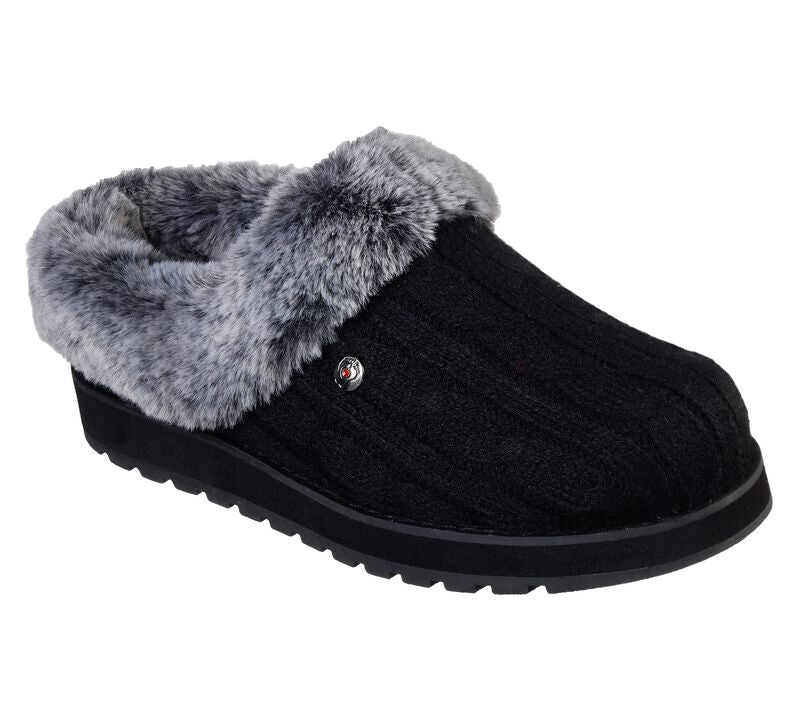 Womens Wide Fit Skechers Bobs Ice Angel 31204W Mule Slippers