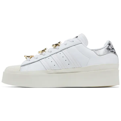 Adidas Women's White/Gold Metallic Superstar Bonega Sneakers, GY1485 (No Box)