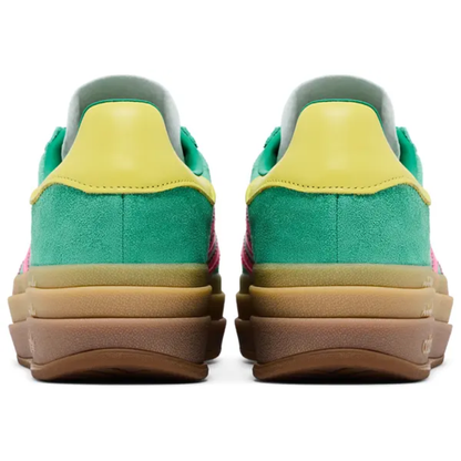 Adidas Originals Women's Green/Pink Gazelle Bold Sneakers, JH9668 (No Box)