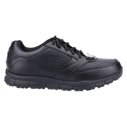 Men's Wide Fit Skechers 77156EC Nampa Occupational Trainers - Black
