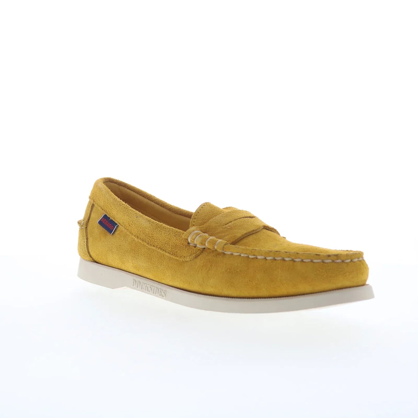 Sebago Dan Boat Roughout Womens Yellow Suede Loafers & Slip Ons Boat Shoes