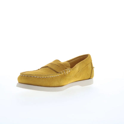 Sebago Dan Boat Roughout Womens Yellow Suede Loafers & Slip Ons Boat Shoes