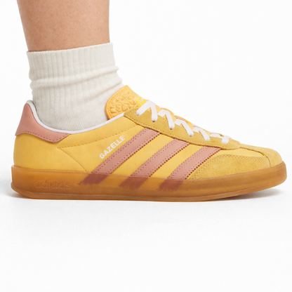 Adidas Originals Women's Yellow/Wonder Clay Gazelle Indoor Shoes IE2959 (No Box)
