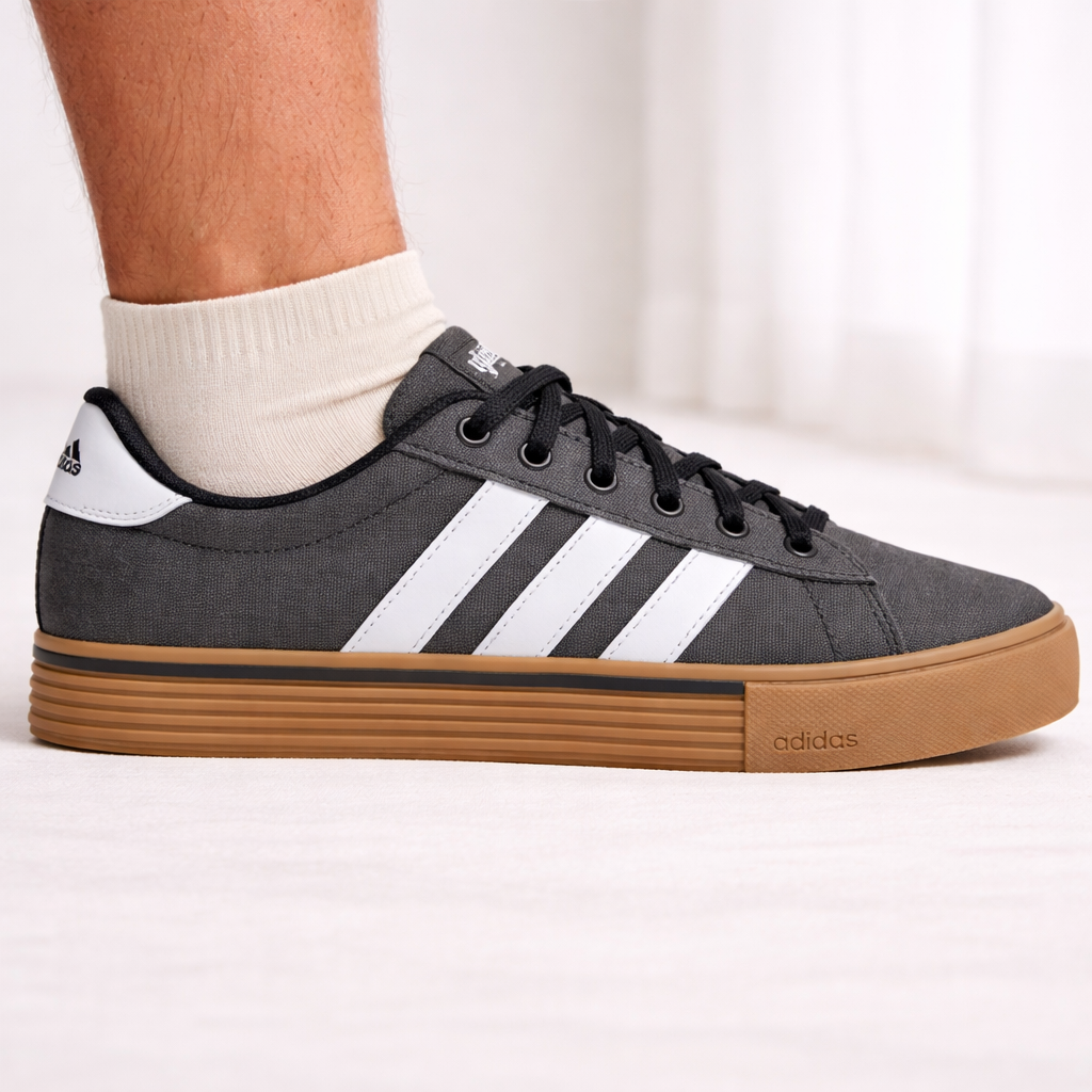 Adidas Men's Daily 4.0 Skate Shoes, Core Black / Cloud White / Gum, IF4492