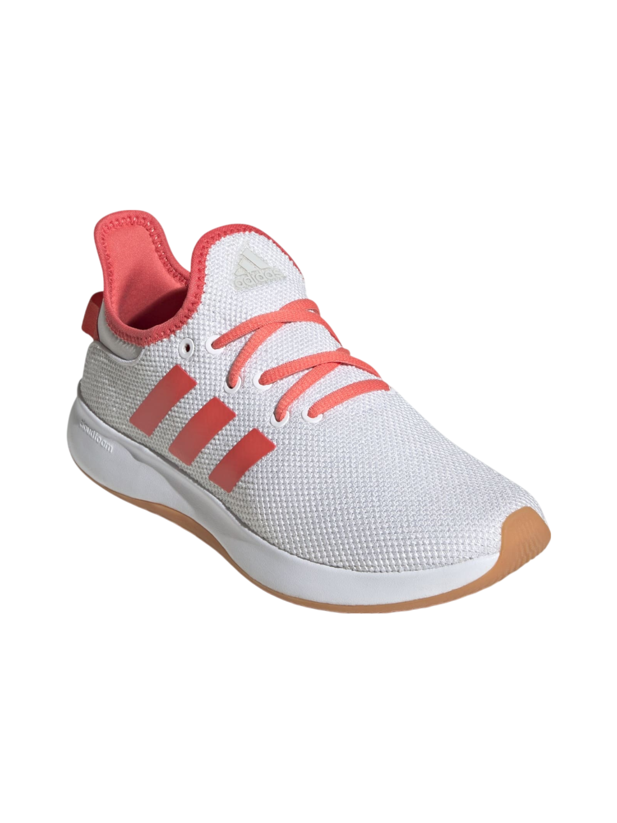 Adidas Women's White & Red Cloudfoam Running Shoes, JI4877