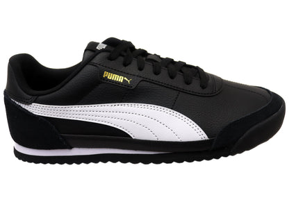 Puma Turino II OG Mens Comfortable Lace Up Casual Shoes Black White