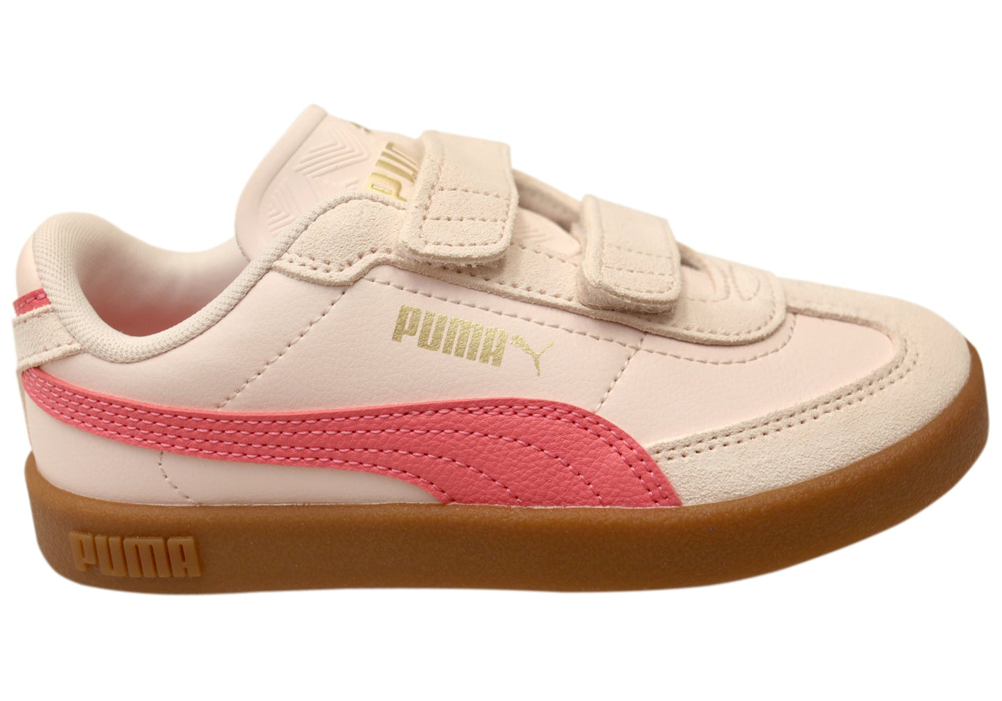 Puma Club II Era V PS Kids Girls Comfortable Adjustable Strap Sneakers