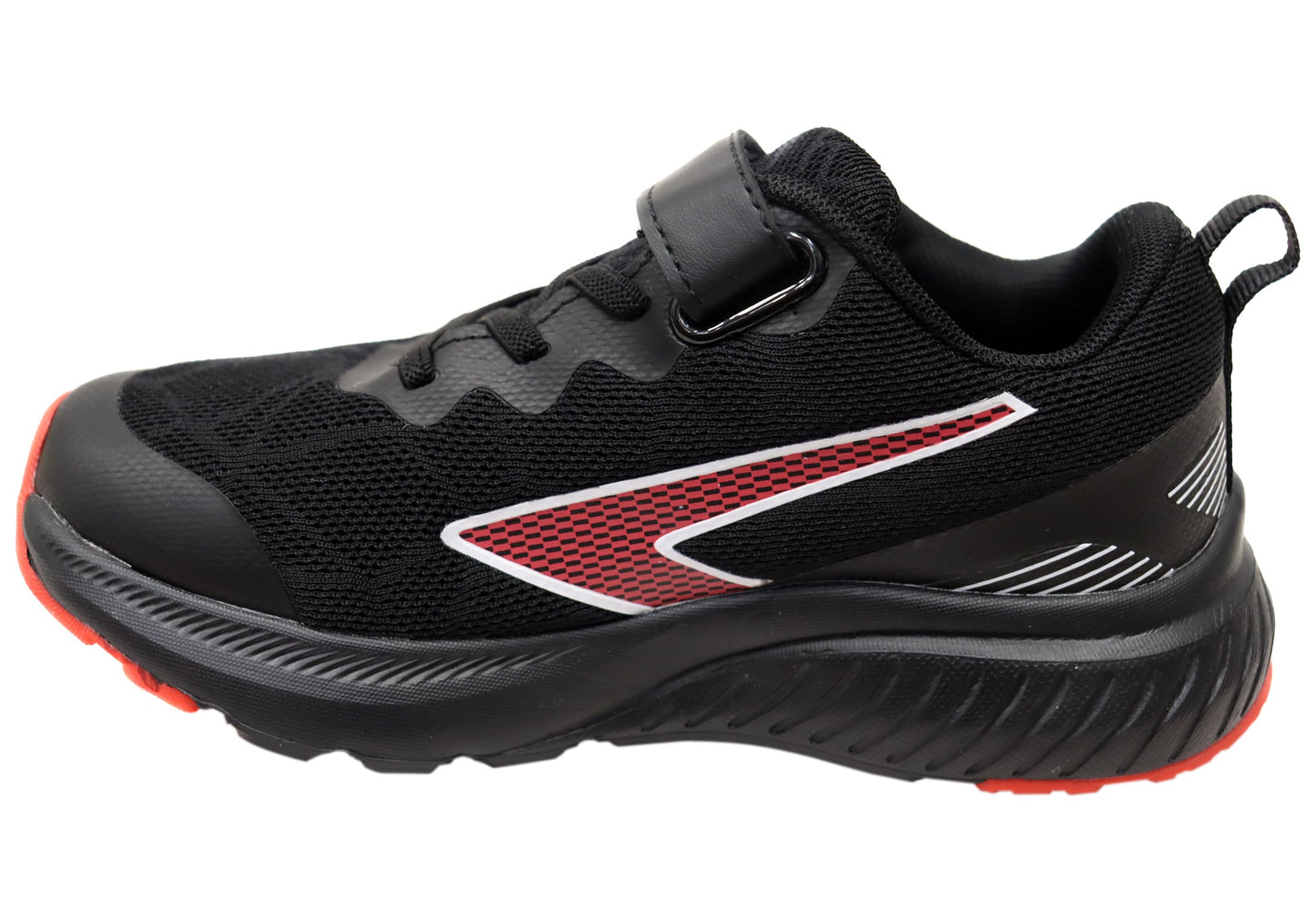 Sfida Switch Kids Boys Adjustable Strap Athletic Shoes Black Red