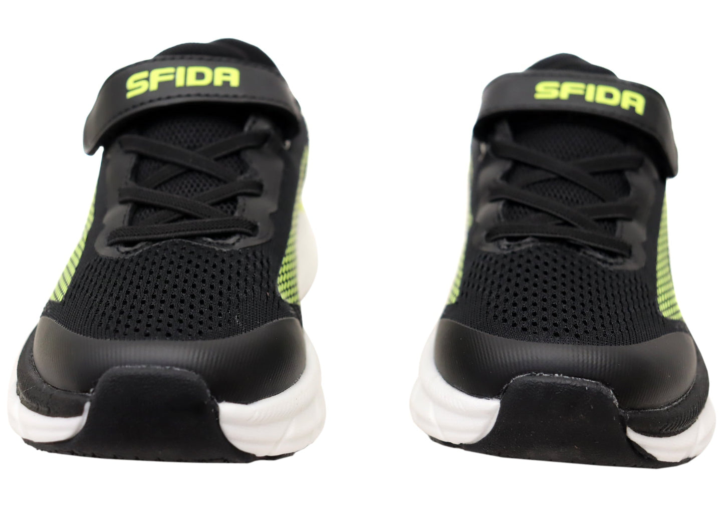 Sfida Tempo Kids Boys Adjustable Strap Athletic Shoes Black Lime