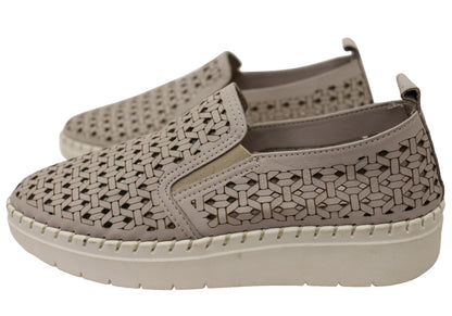 Orizonte Huntlee Womens European Leather Comfortable Slip On Shoes