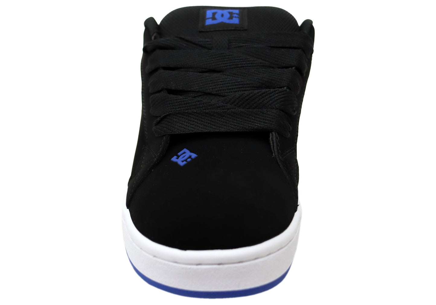 DC Shoes Mens Comfortable Leather Court Graffik Shoes Black Blue