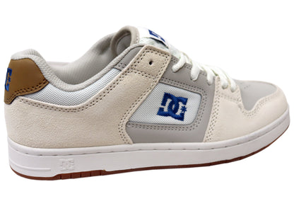 DC Shoes Mens Manteca 4 Comfortable Leather Shoes Tan Blue Gum