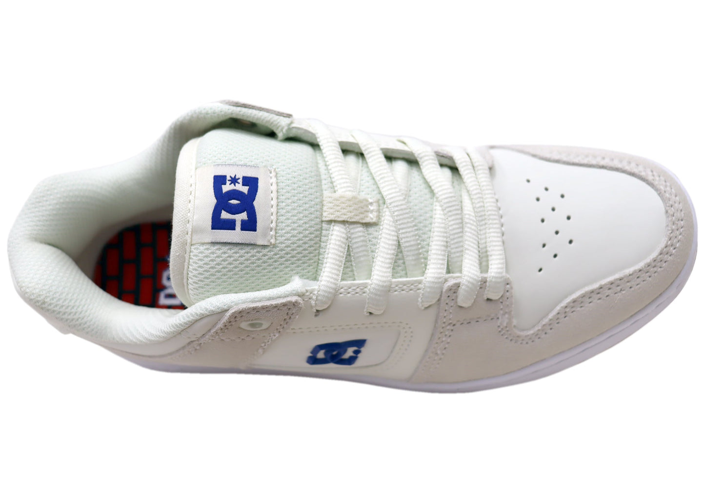 DC Shoes Mens Manteca 4 S Leather Shoes Off White Blue Red