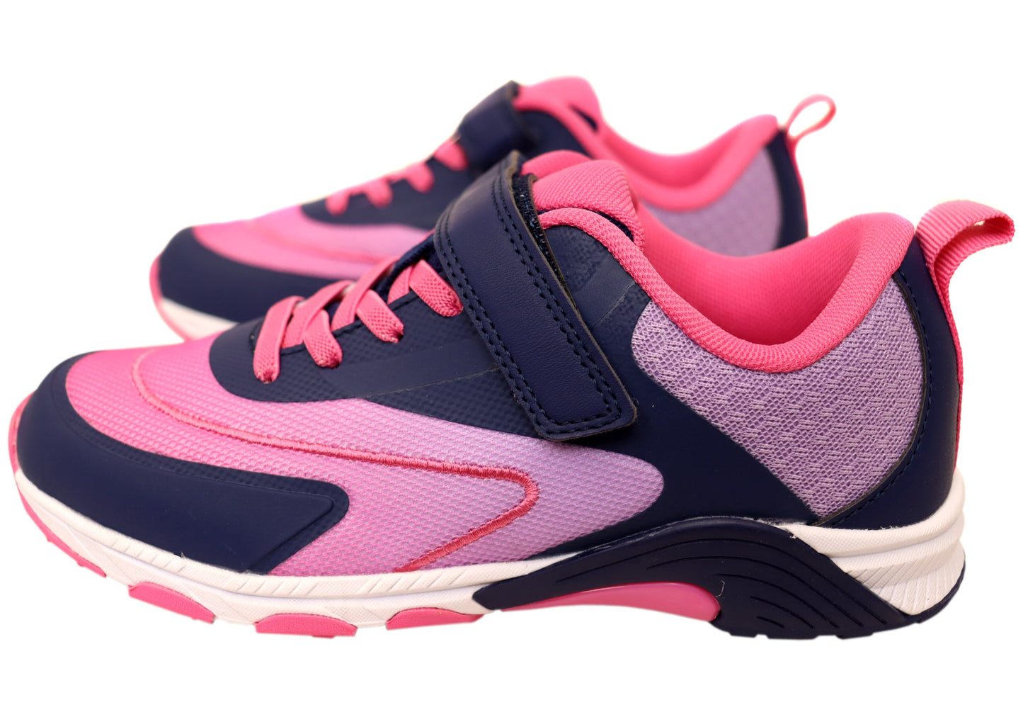 Harrison Nifty Kids Girls Adjustable Strap Athletic Shoes Navy Lilac