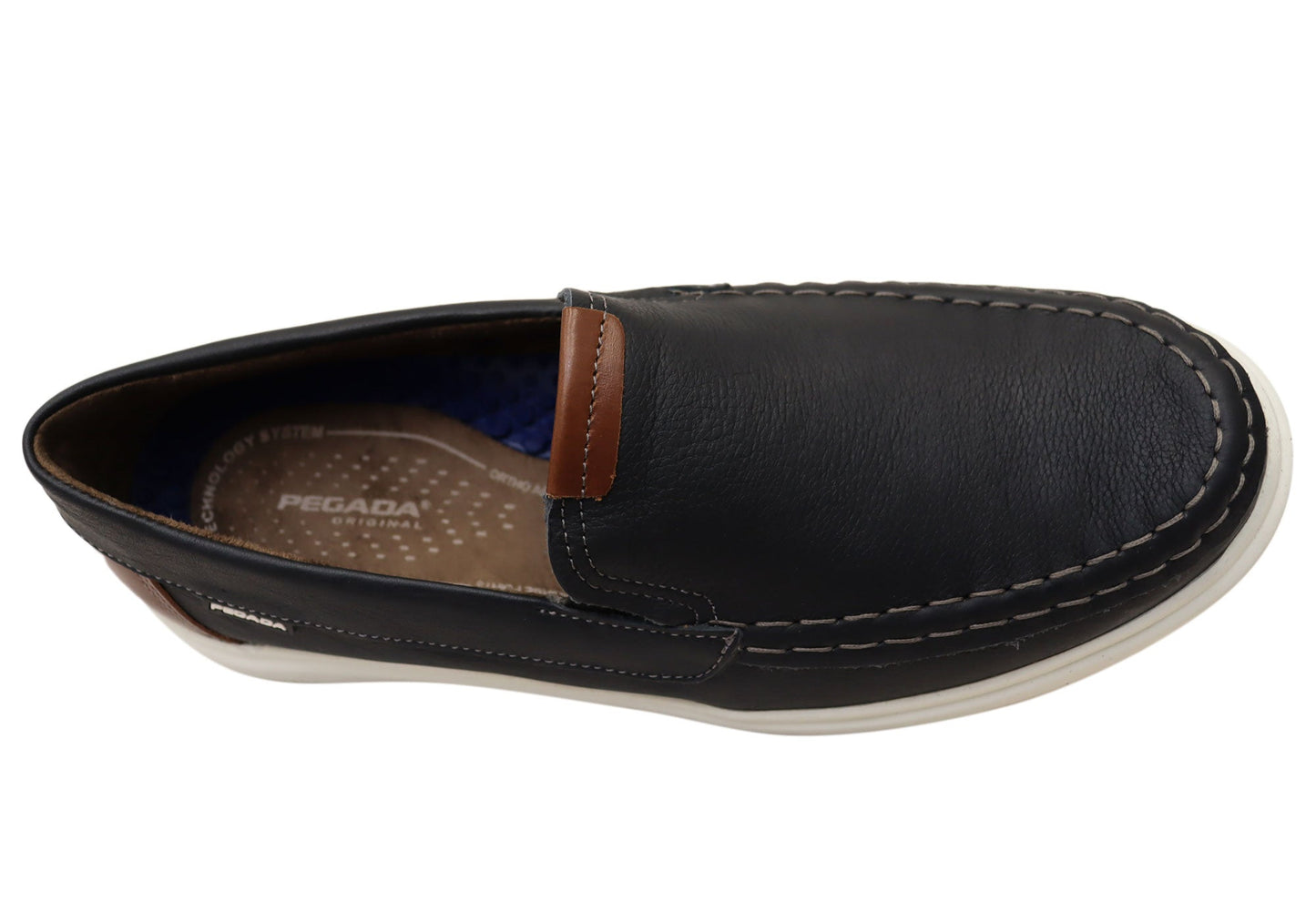 Pegada Reuben Mens Leather Comfort Casual Slip On Shoes Made In Brazil