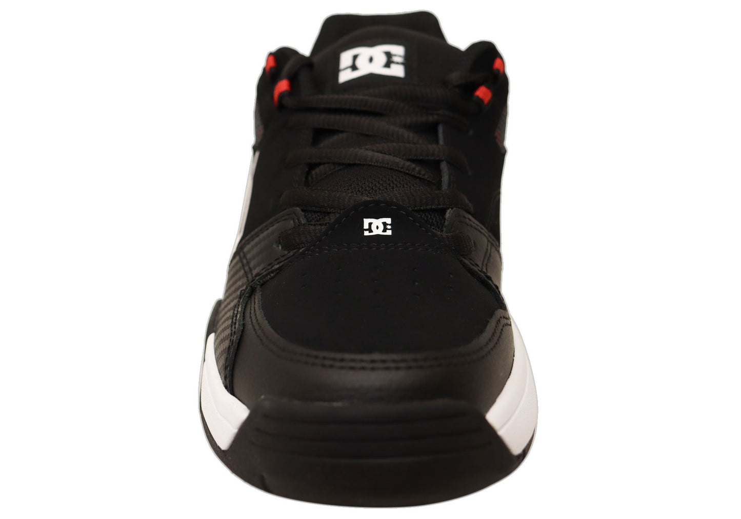 DC Shoes Mens Comfortable Leather Versatile Shoes Black White Red