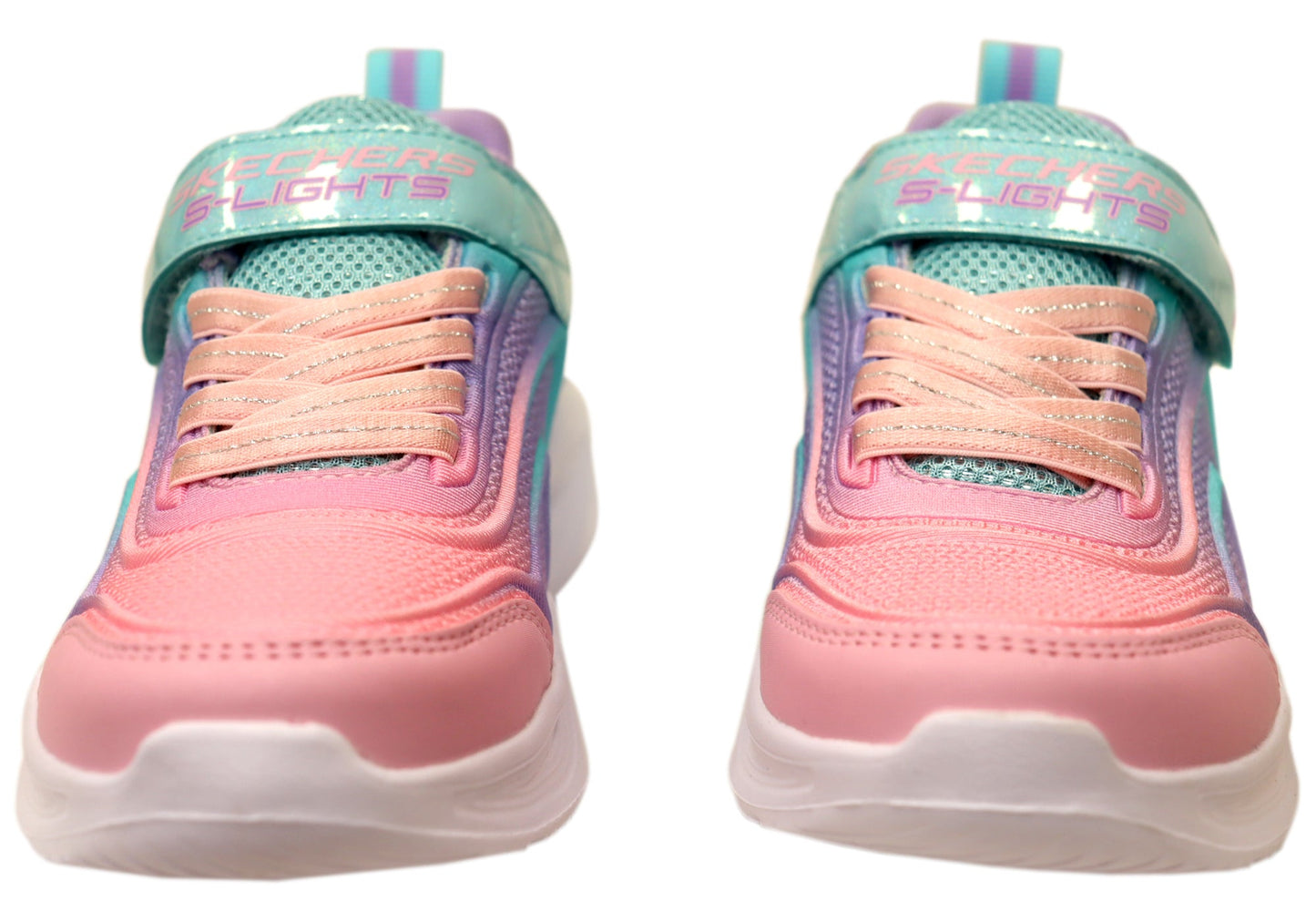 Skechers Kids Infants Girls S Lights Sola Glow Color Breeze Shoes Aqua Pink