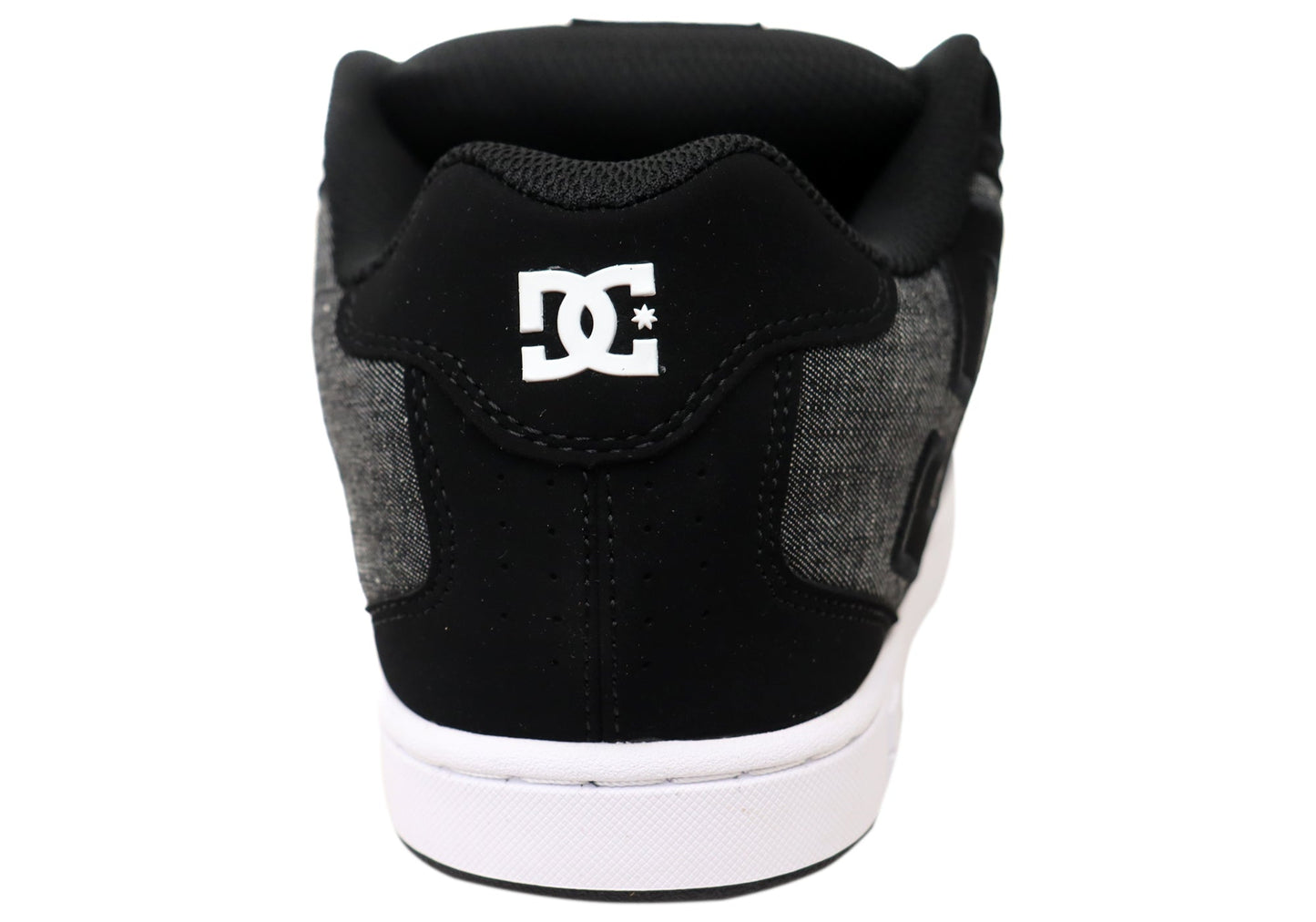 DC Shoes Mens Net Comfortable Leather Lace Up Shoes Black Grey Black