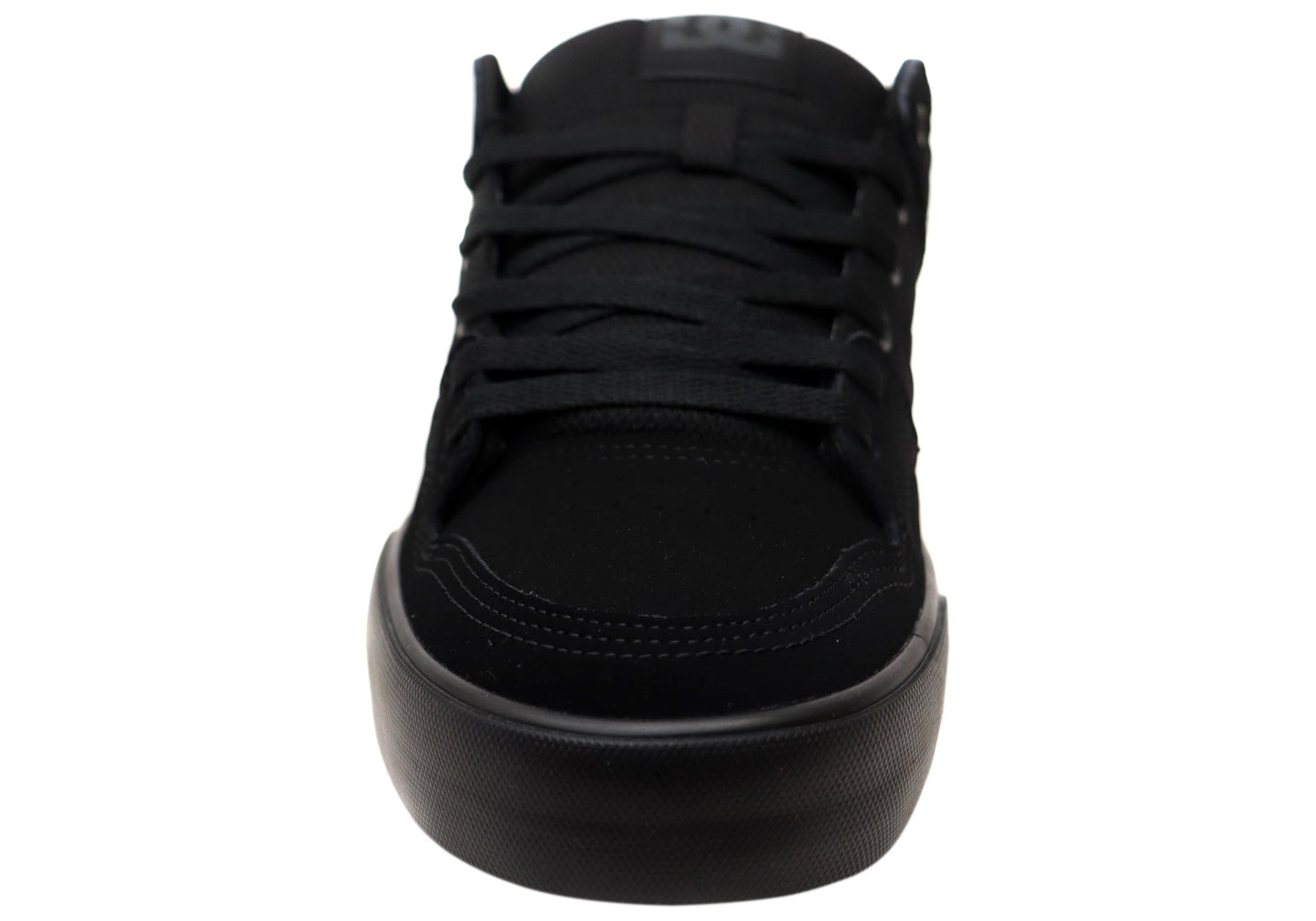 DC Shoes Mens Comfortable Leather Pure Lace Up Shoes Black Black Black