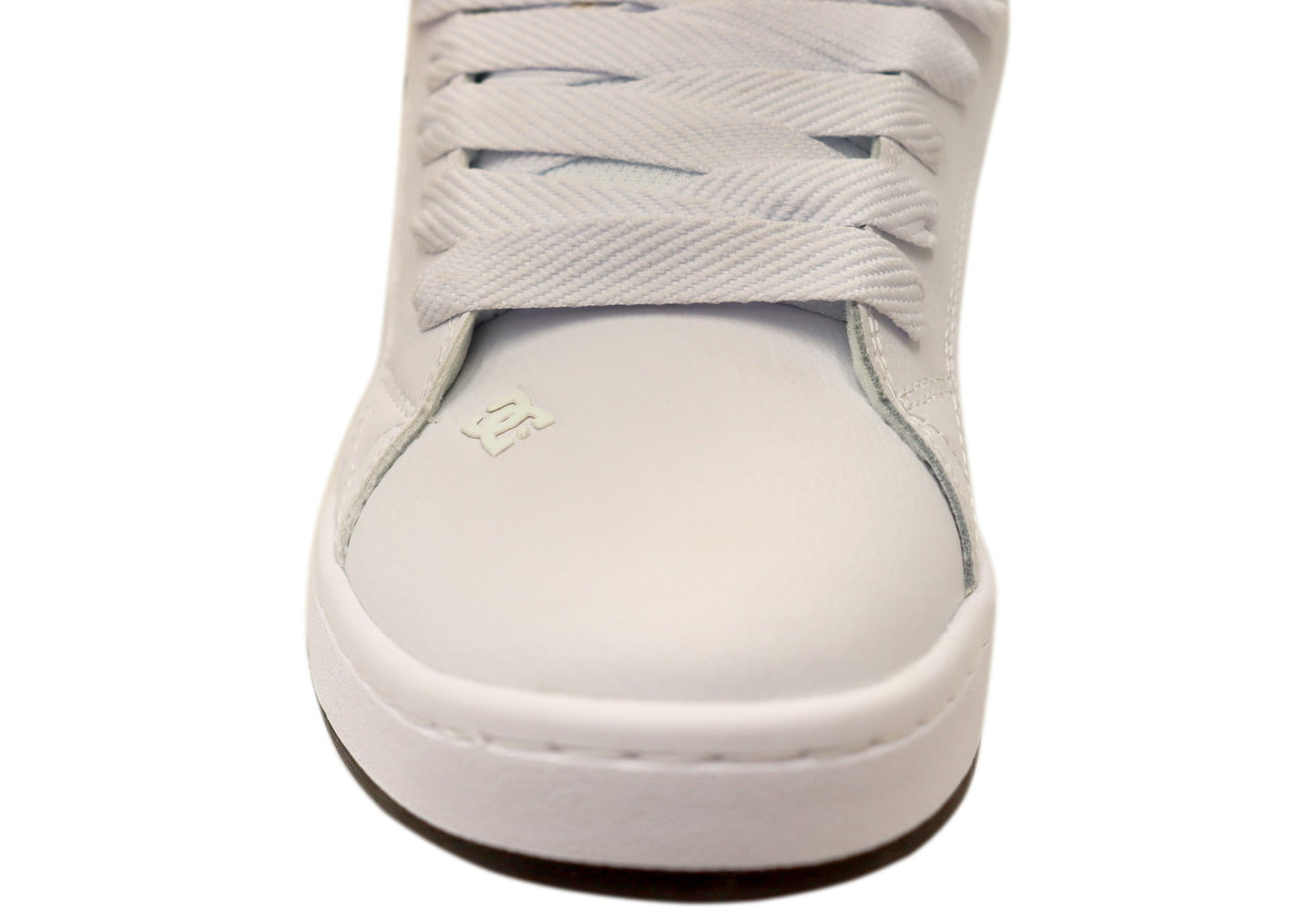 DC Shoes Mens Court Graffik Leather Lace Up Shoes White Black Black