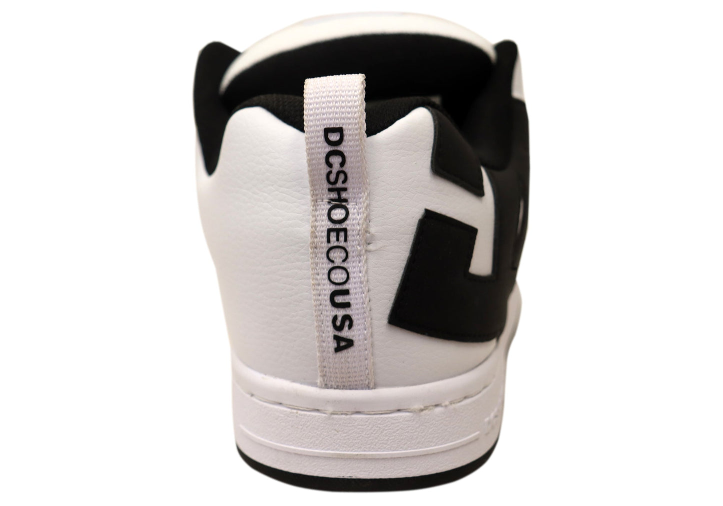 DC Shoes Mens Court Graffik Leather Lace Up Shoes White Black Black
