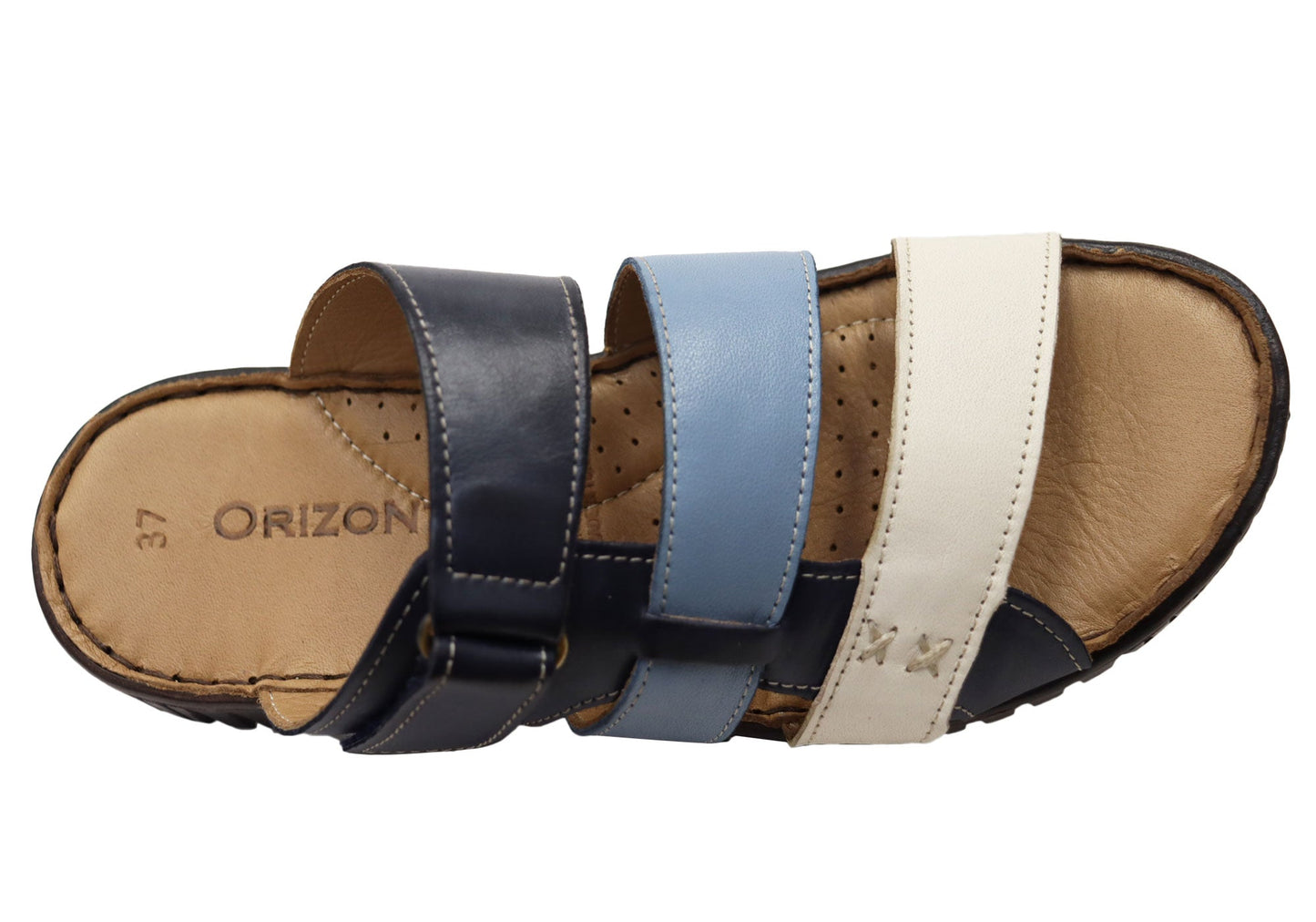 Orizonte Willowflex Womens Comfortable European Leather Slides Sandals