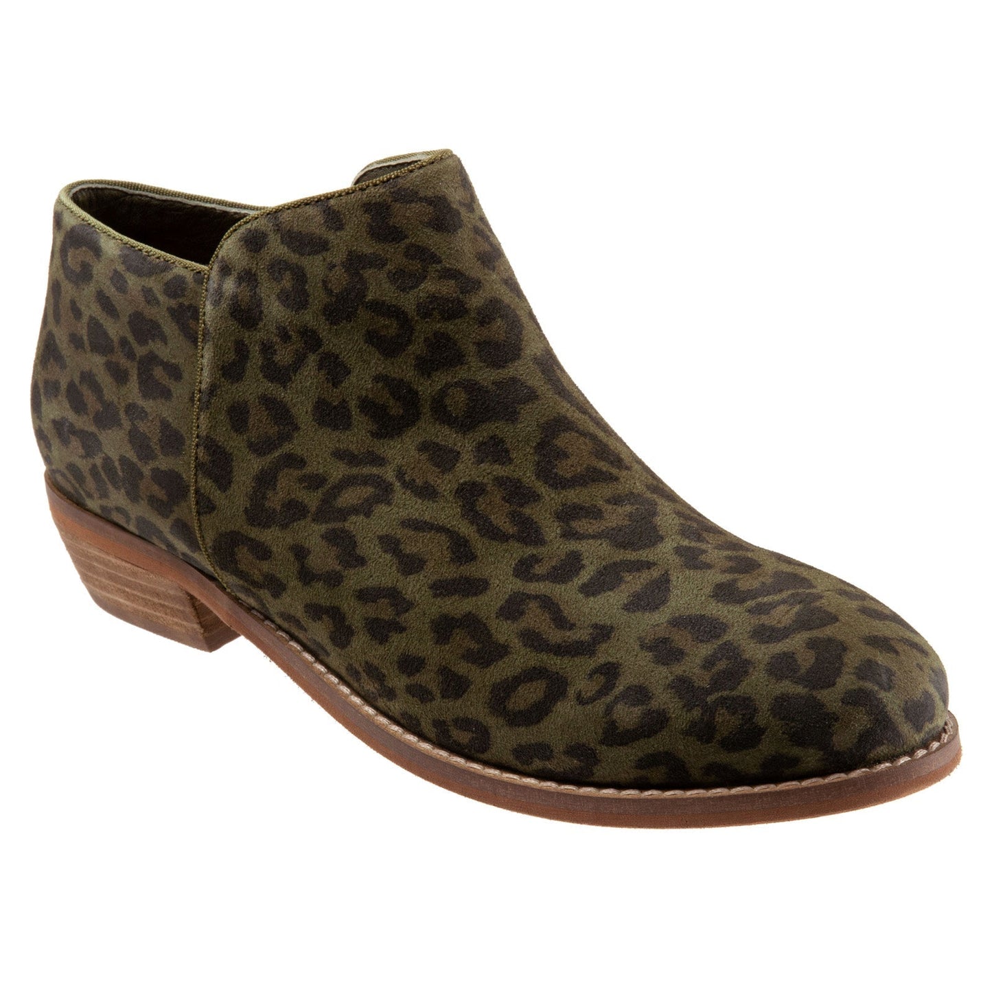 Softwalk Rocklin S1457-317 Womens Green Suede Zipper Ankle & Booties Boots