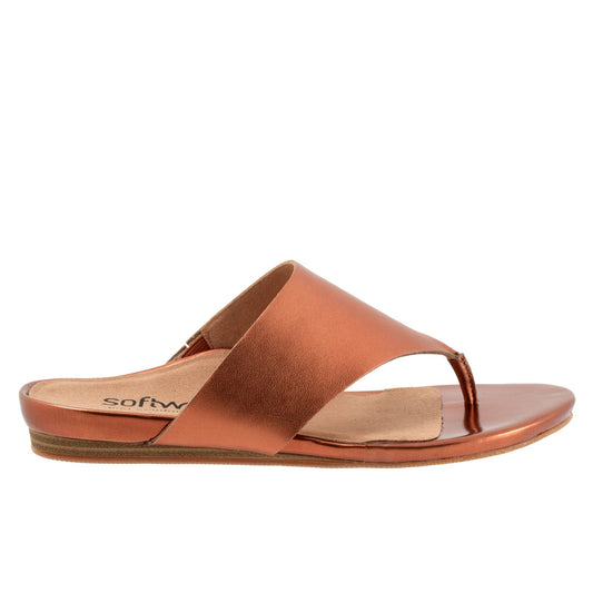 Softwalk Chandler S2306-275 Womens Brown Leather Thong Sandals Shoes