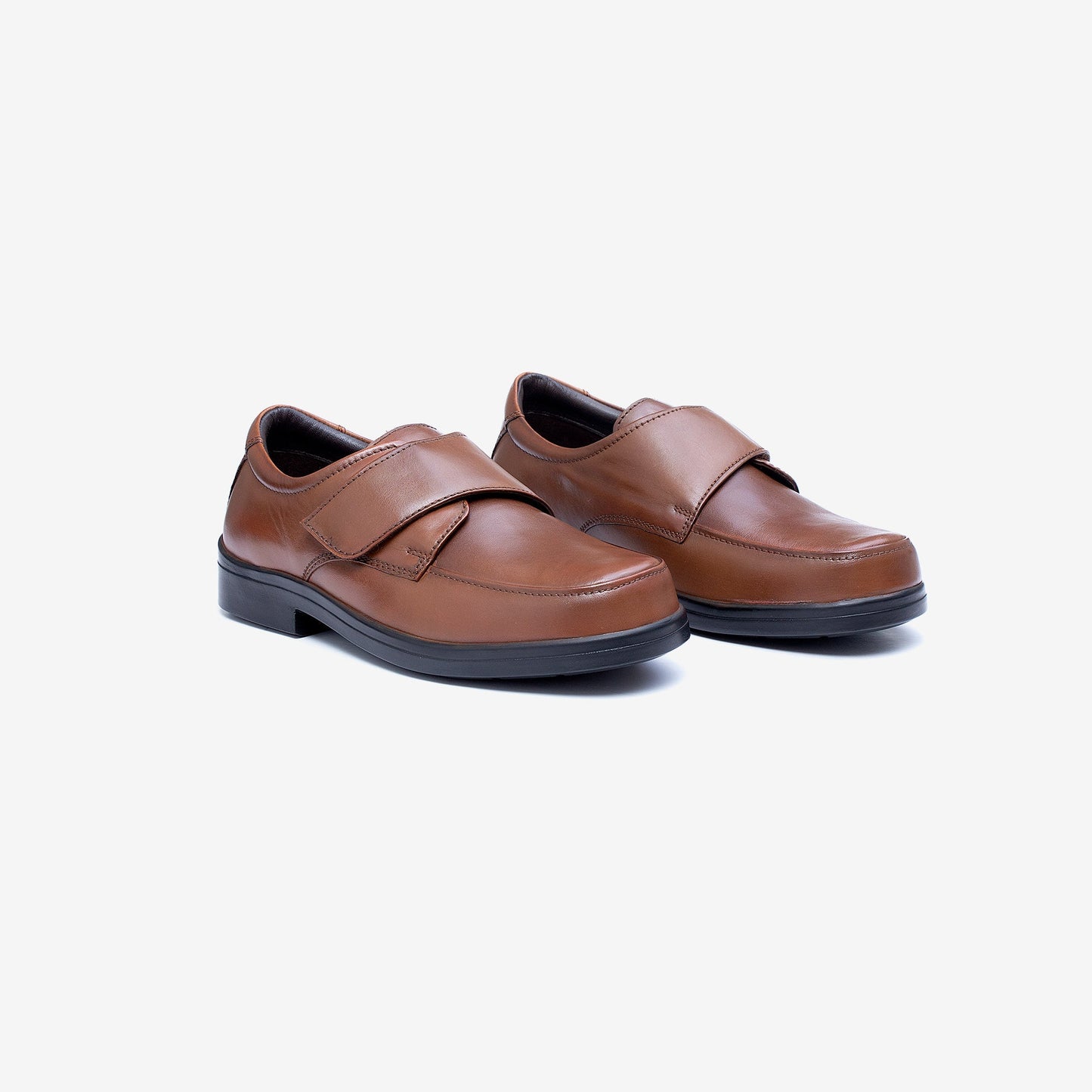 Mens Wide Fit Tredd Well York Velcro Shoes - Tan