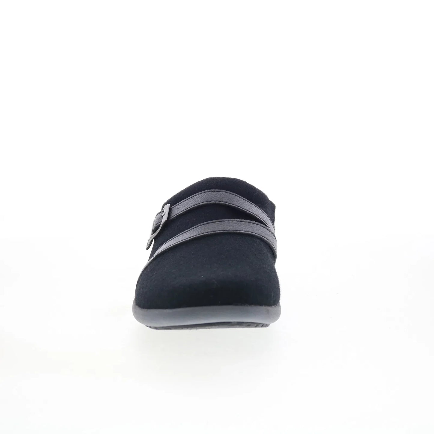 Spenco Ashton Wool Slide SP1046BLK Womens Black Suede Clogs Slippers Shoes