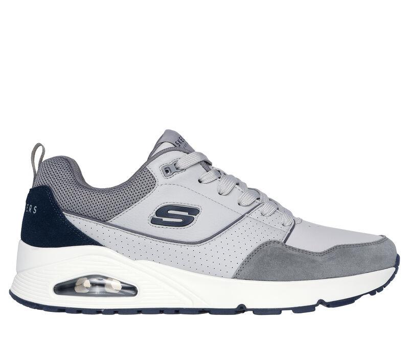 Men's Wide Fit Skechers 183020 Uno Retro One Trainers - Grey