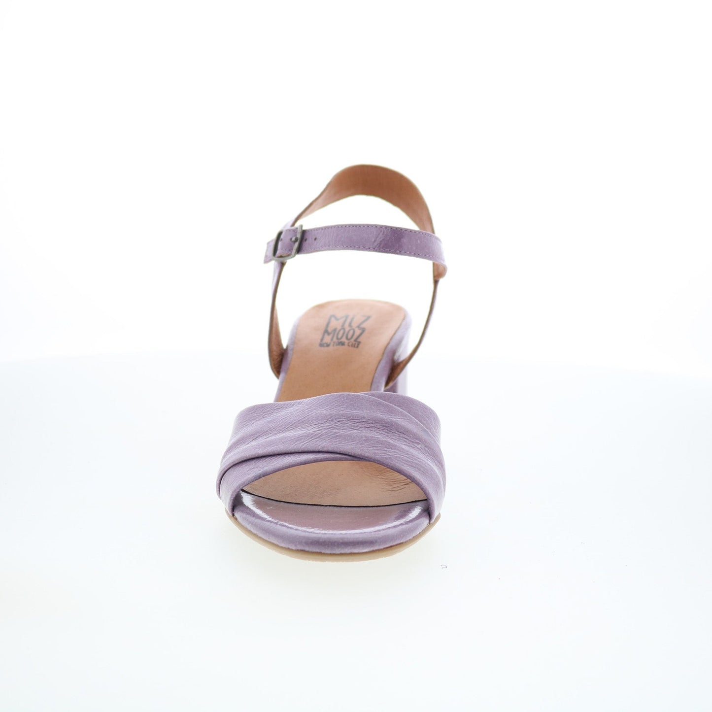 Miz Mooz Bela Womens Purple Leather Hook & Loop Heeled Sandals Shoes