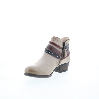 Miz Mooz Booker Womens Gray Leather Zipper Ankle & Booties Boots