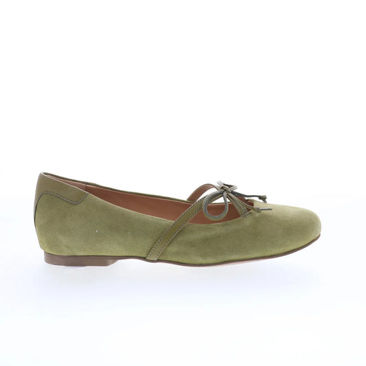 Trotters Carissa T2501-342 Womens Green Suede Slip On Loafer Flats Shoes