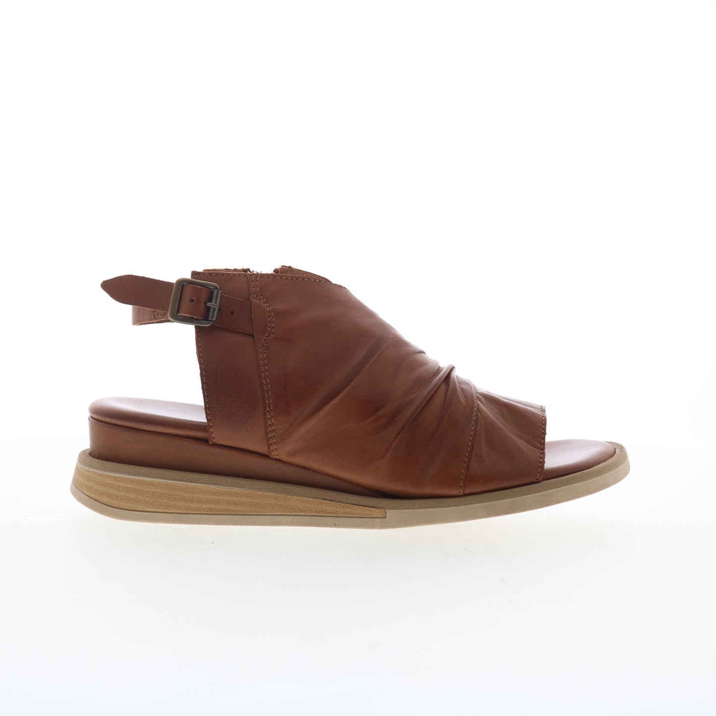 Miz Mooz Conor Womens Brown Leather Hook & Loop Slingback Sandals Shoes