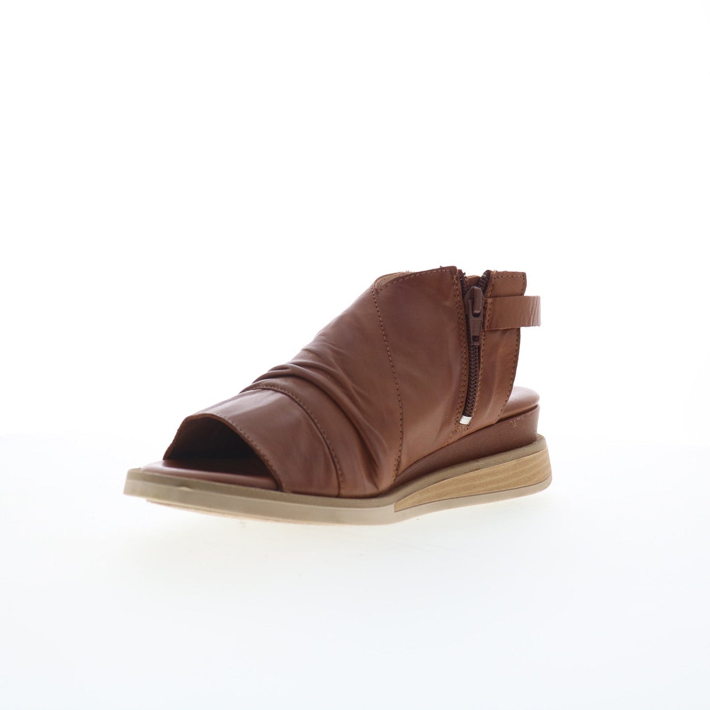 Miz Mooz Conor Womens Brown Leather Hook & Loop Slingback Sandals Shoes