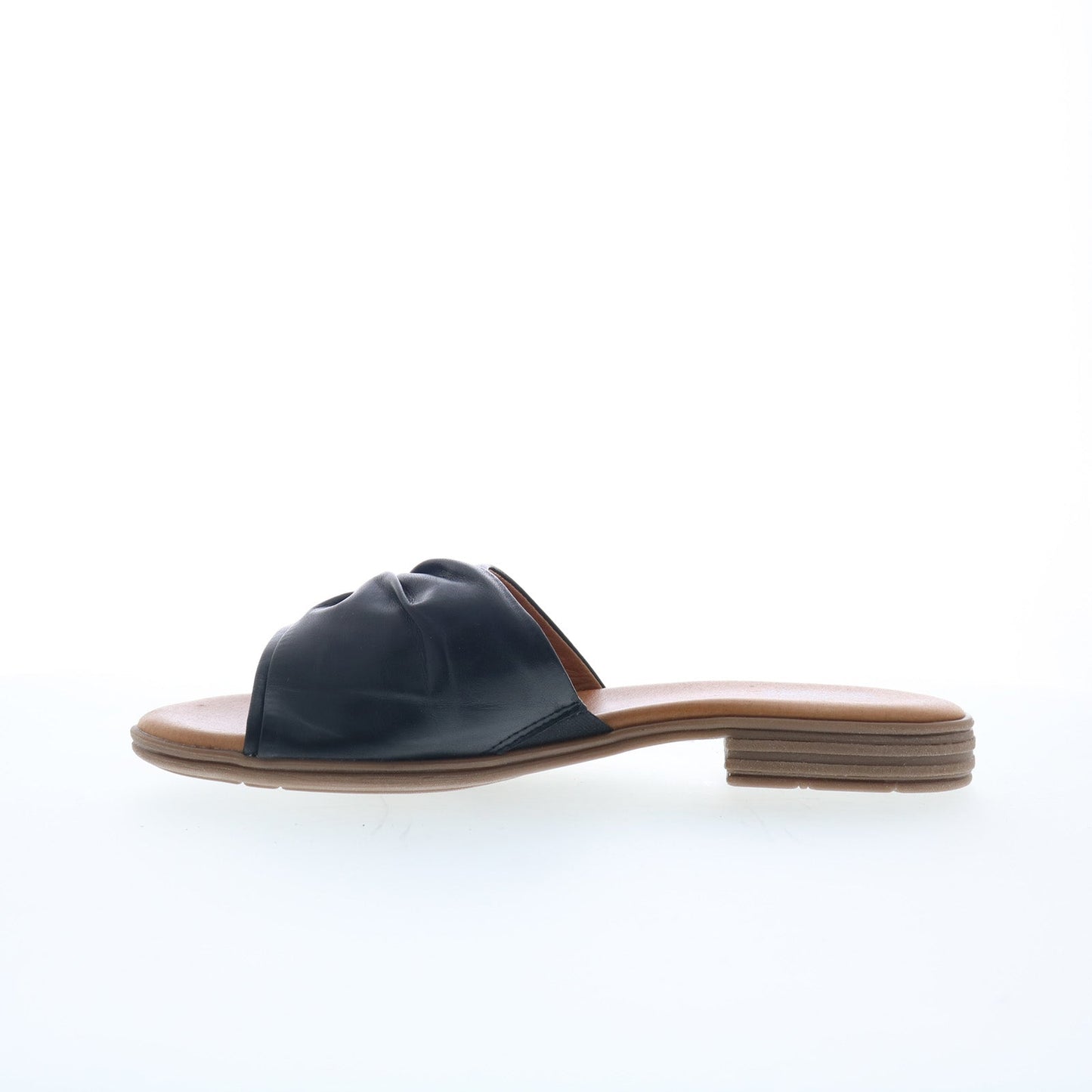 Miz Mooz Daisey Womens Black Leather Slip On Slides Sandals Shoes