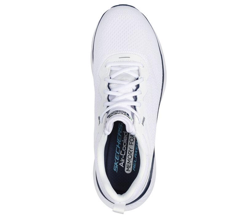 Men's Relaxed Fit Skechers 232836 Edgeride Exxo Trainers - White Navy