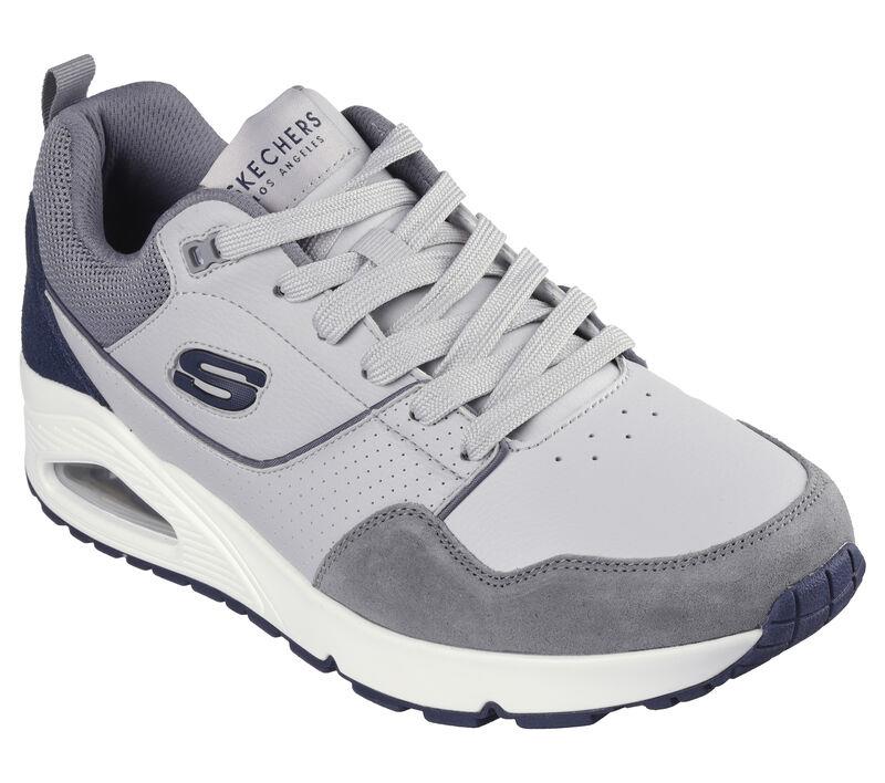 Men's Wide Fit Skechers 183020 Uno Retro One Trainers - Grey