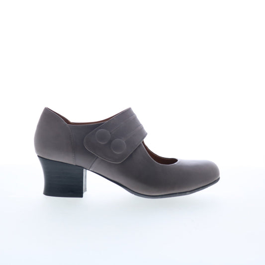 Miz Mooz Fayth Womens Gray Leather Slip On Pumps Heels Shoes