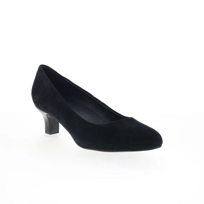 Trotters Kate T2459-003 Womens Black Suede Slip On Pumps Heels Shoes