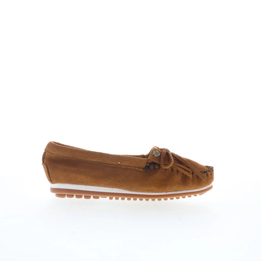 Minnetonka Kilty Plus 4302W Womens Brown Wide Suede Loafer Flats Shoes