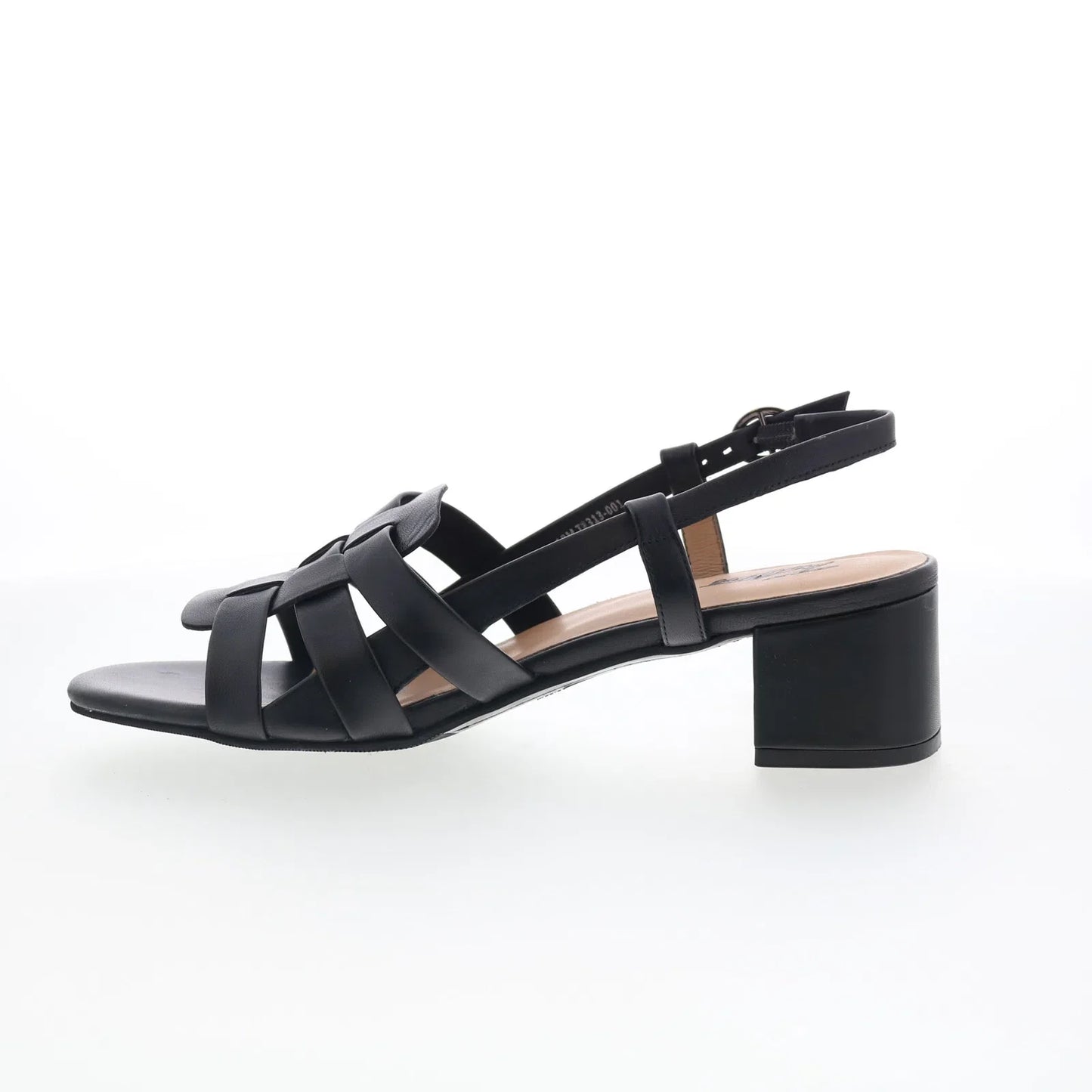 Trotters Luna T2313-001 Womens Black Leather Heeled Sandals Shoes