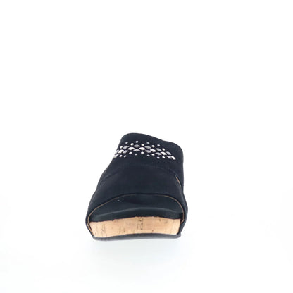 Spenco Passport Wedge SP1158BLK Womens Black Wide Slides Sandals Shoes